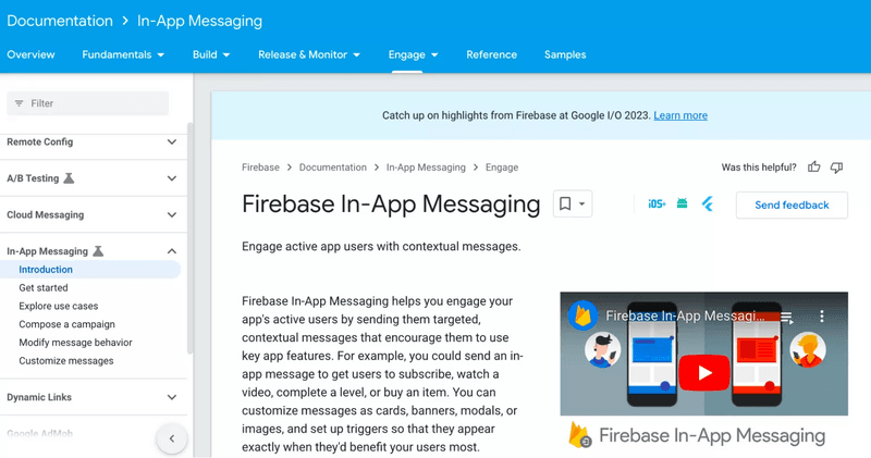 You can engage your active app users using the Firebase In-app messaging tool.