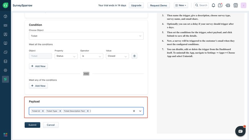 SurveySparrow's integration with Freshdesk