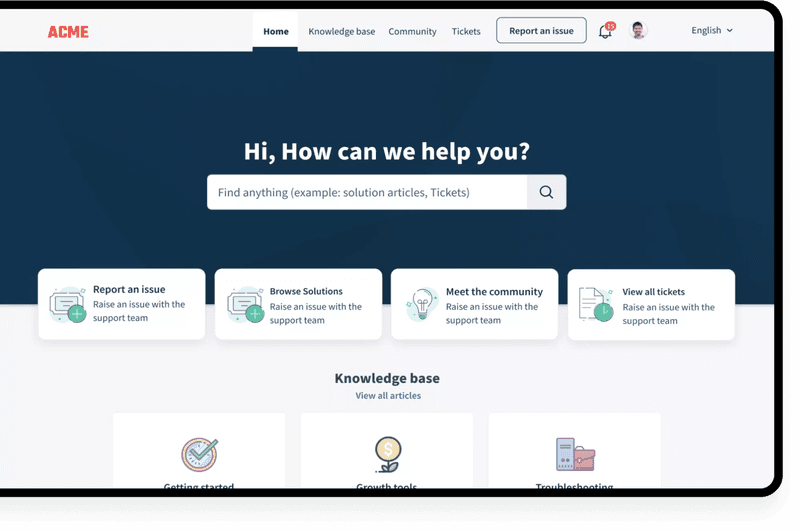 Knowledge base created with Freshdesk.