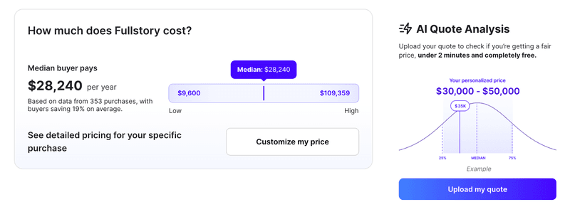 Fullstory pricing via Vendr