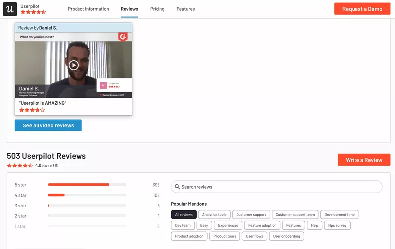 Product feedback software: G2