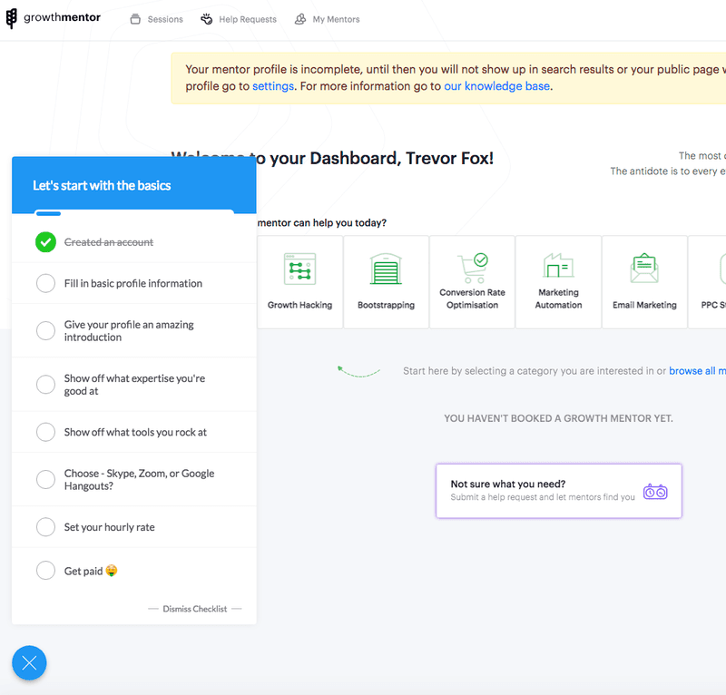 growth mentor checklist