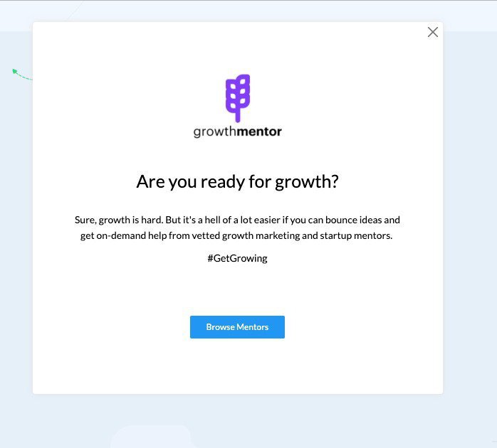 growthmentor session booking invite modal