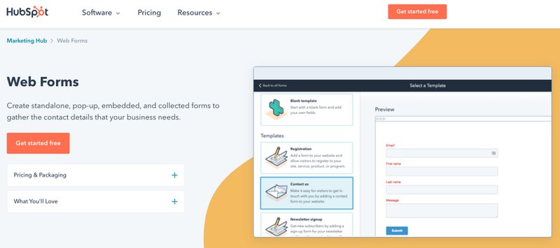 HubSpot Web Forms - Typeform Alternatives