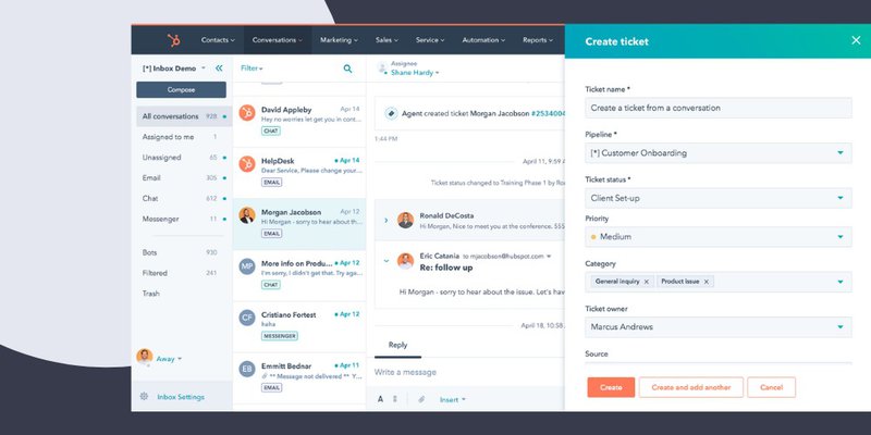 hubspot service hub - customer communication management software