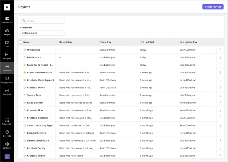 Use filters to create your own session playlist