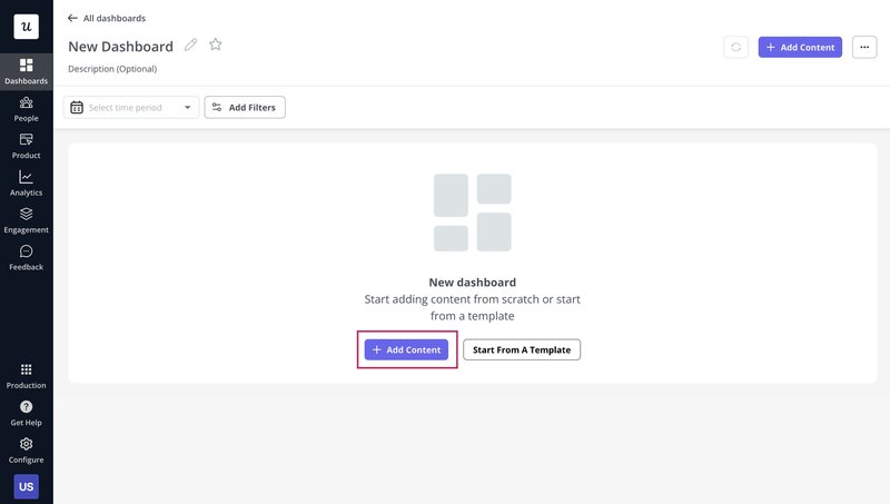 Userpilot dashboard creation page
