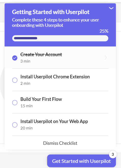 Userpilot customer onboarding checklist