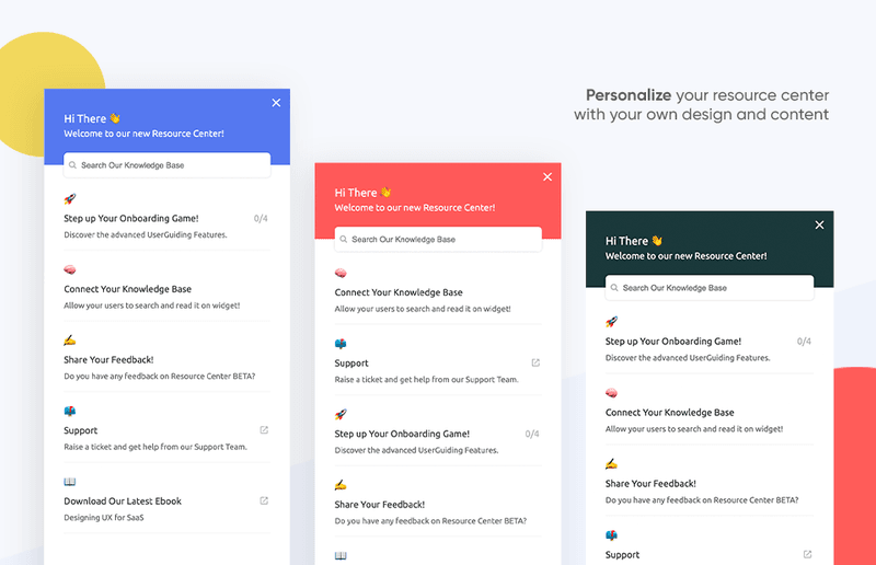 Userguiding resource center.