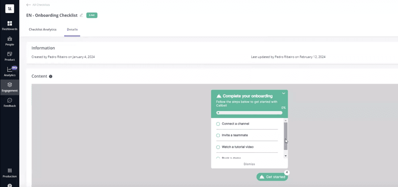 Callbell onboarding checklist