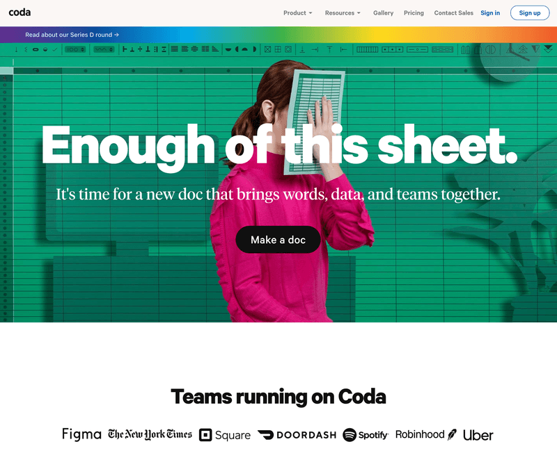 Coda's funny user pain point focus