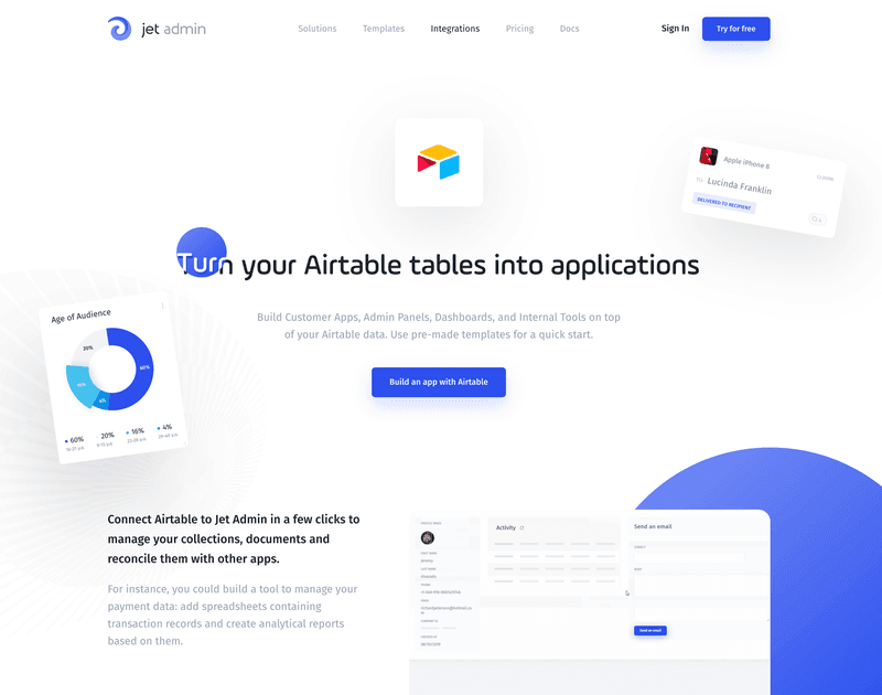 Jet Admin product recommendation