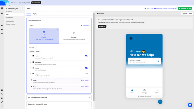 Best customer engagement solution: Intercom