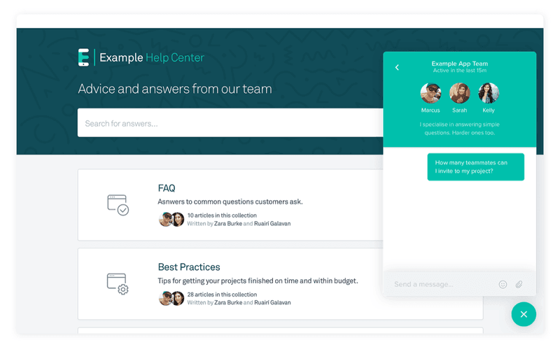Intercom help center.