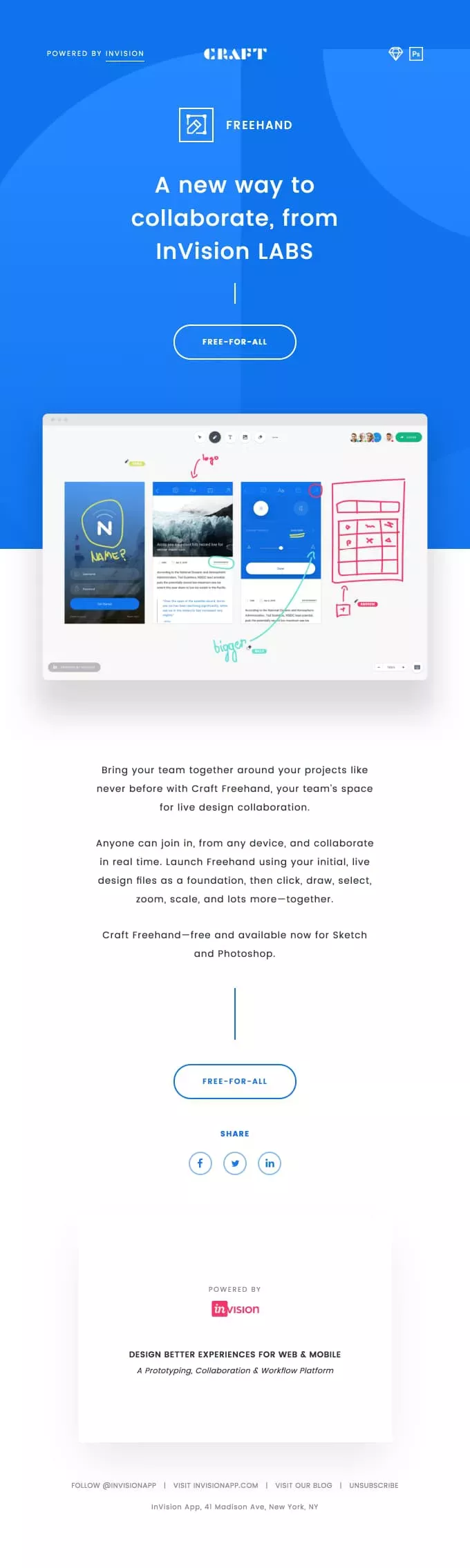 New product release emails: InVision