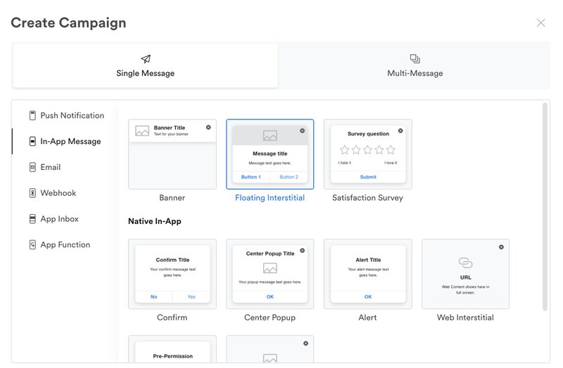 Leanplum create campaign dashboard