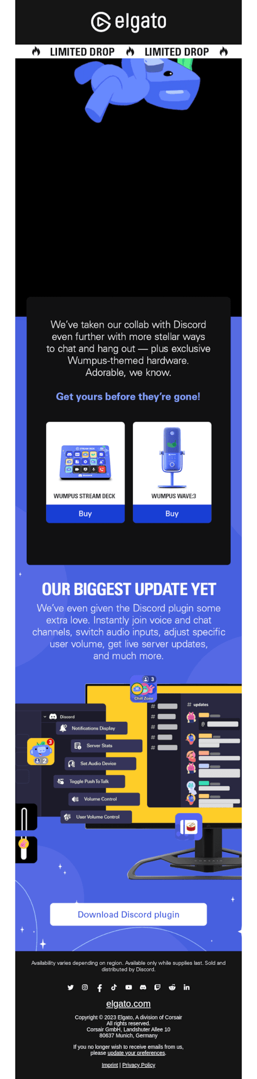 New product release emails: Elgato