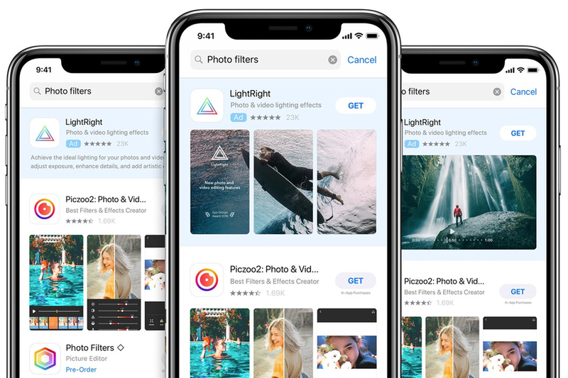 Example of LightRight’s Apple search ad.
