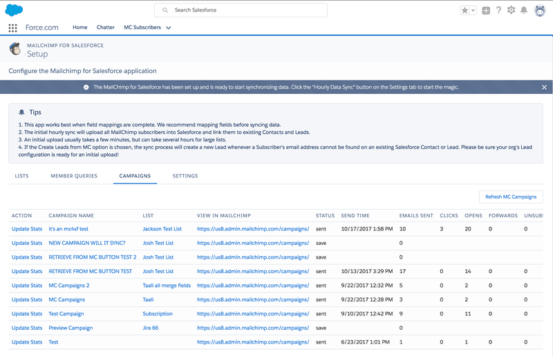 Salesforce integrations: Mailchimp