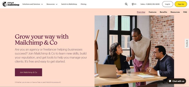 The landing page of Mailchimp & Co customer loyalty program
