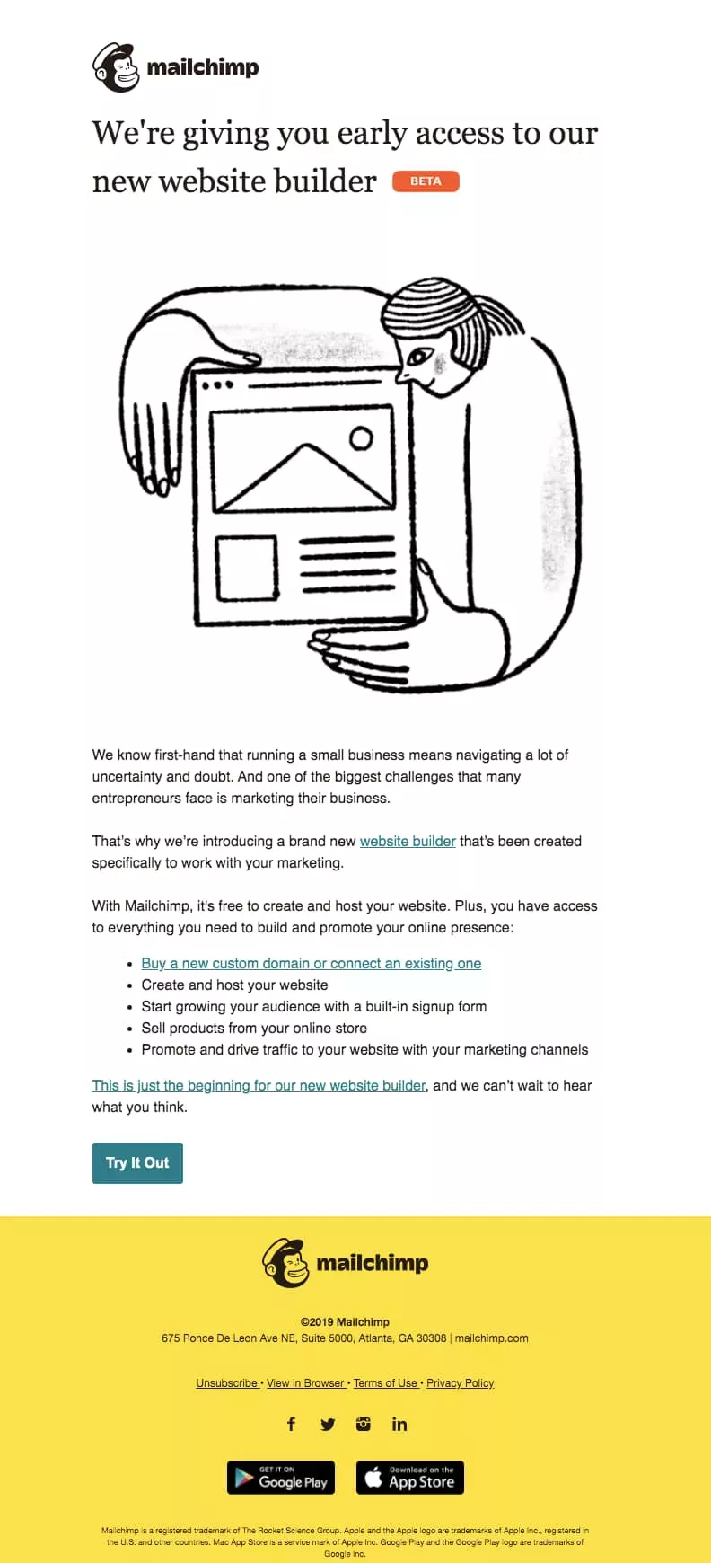 New product release emails: Mailchimp
