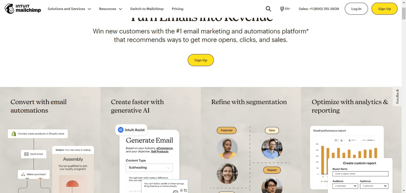 mailchimp no code tools for product management