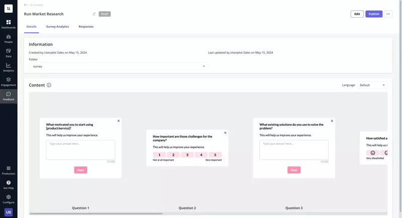 Userpilot in-app survey