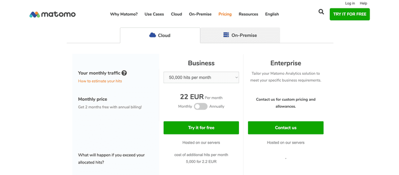 matomo pricing