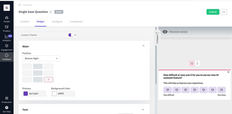 Screenshot of SEQ in Userpilot