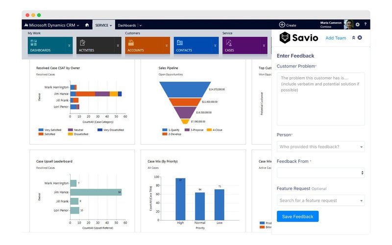 Savio dashboard