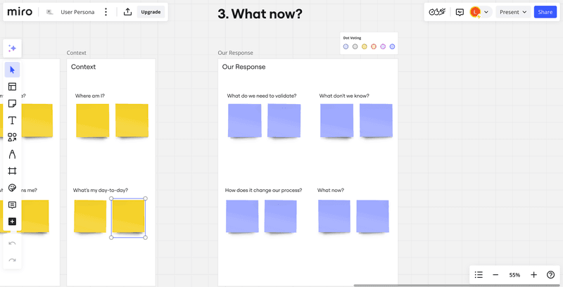 Template for brainstorming user personas
