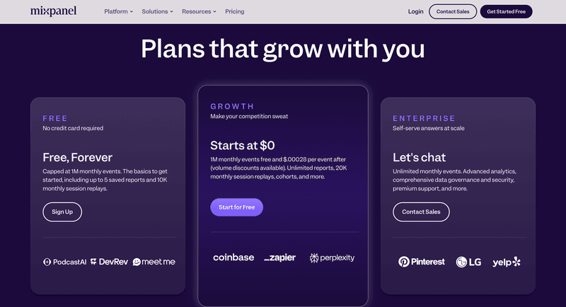 mixpanel pricing