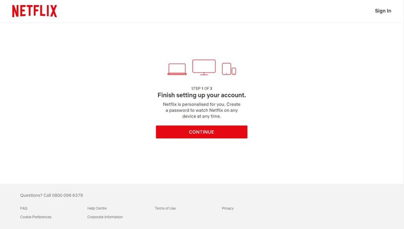 Netflix onboarding experience