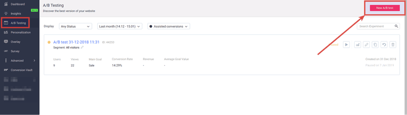 Omniconvert A/B testing tool