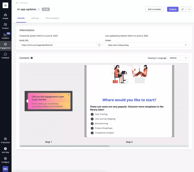 Designing a welcome screen in Userpilot.