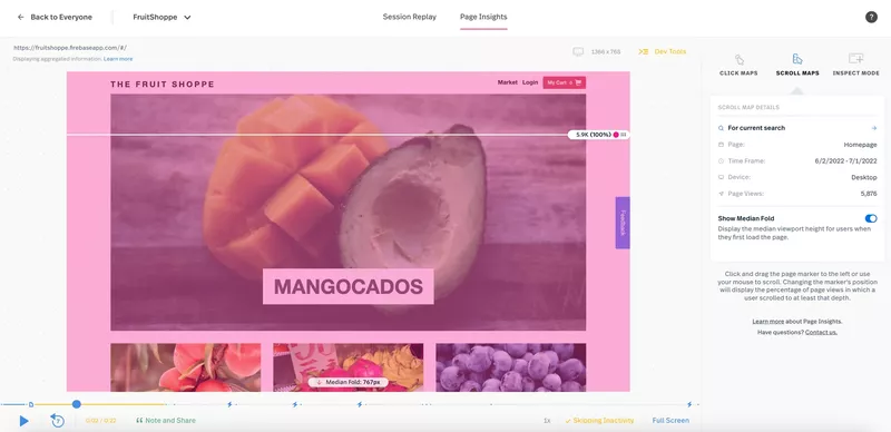 Fullstory scroll map