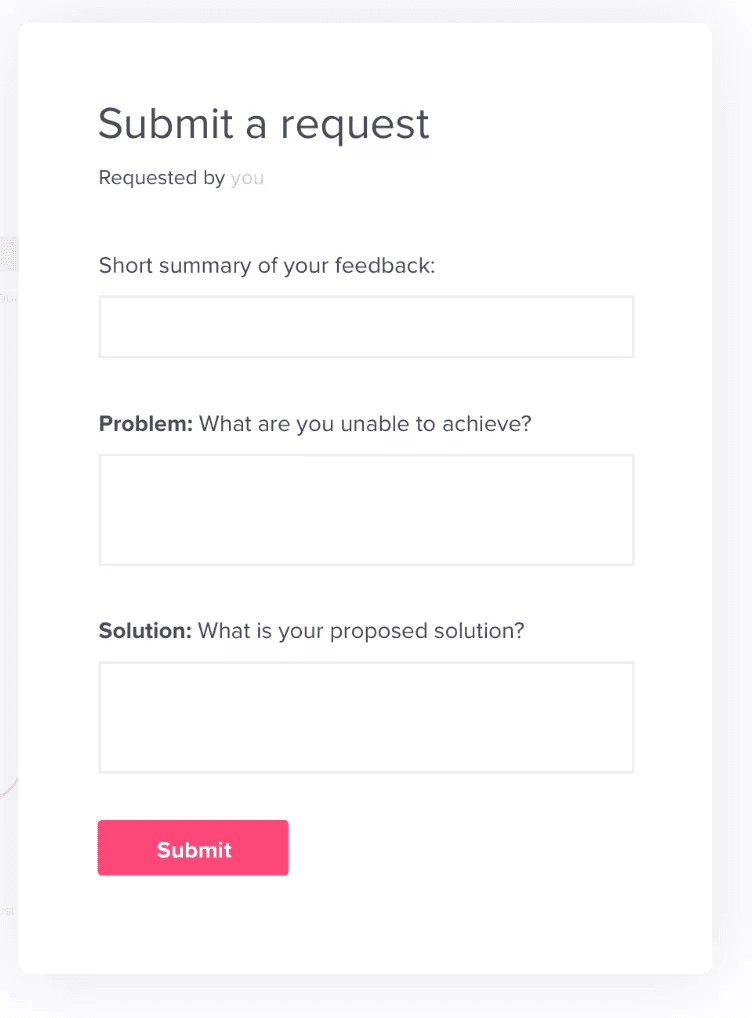 Pendo in-app feedback form