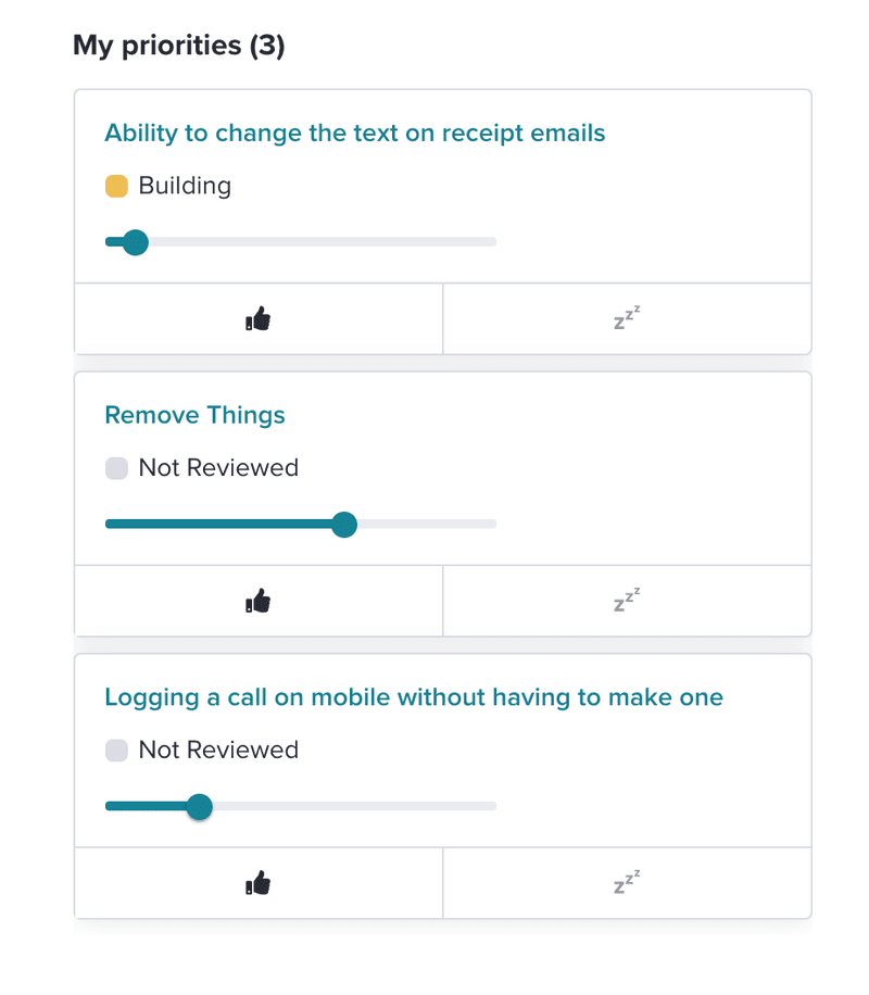 Pendo Feedback priorities
