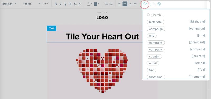 GetResponse email builder with personalization tags for AI-powered