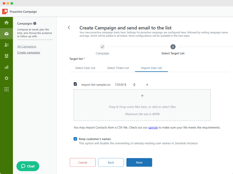 Zendesk Integrations: Proactive Campaigns