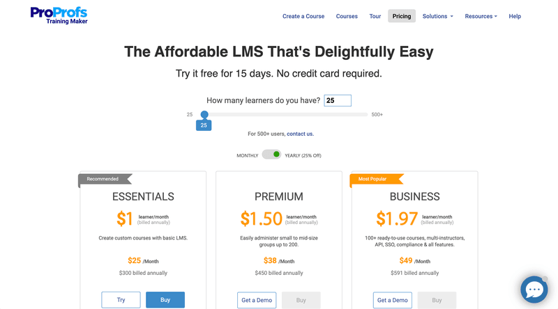 proprofs lms pricing instructional design software