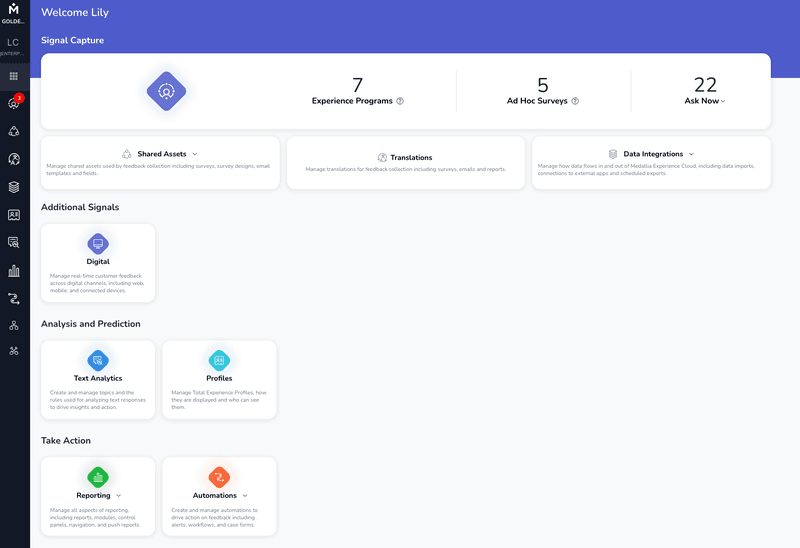 Customer feedback platform: Medallia