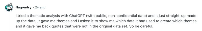 Reddit thread where a user discusses using AI for repetitive feedback loops