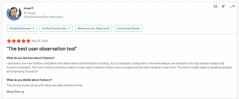 Fullstory session replay review