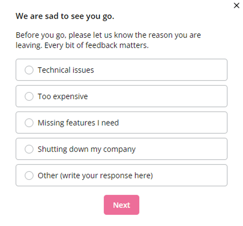 SaaS churn survey