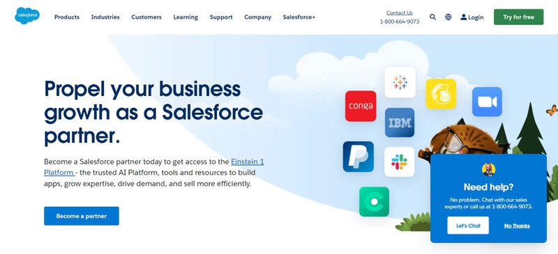 The landing page of the Salesforce Partner Program