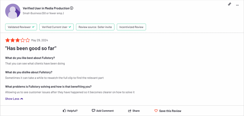 fullstory session recording review 2