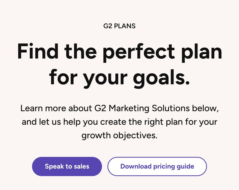 G2 pricing page
