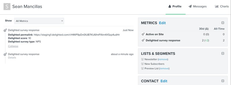 Delighted integration with Klavyio for customer engagement