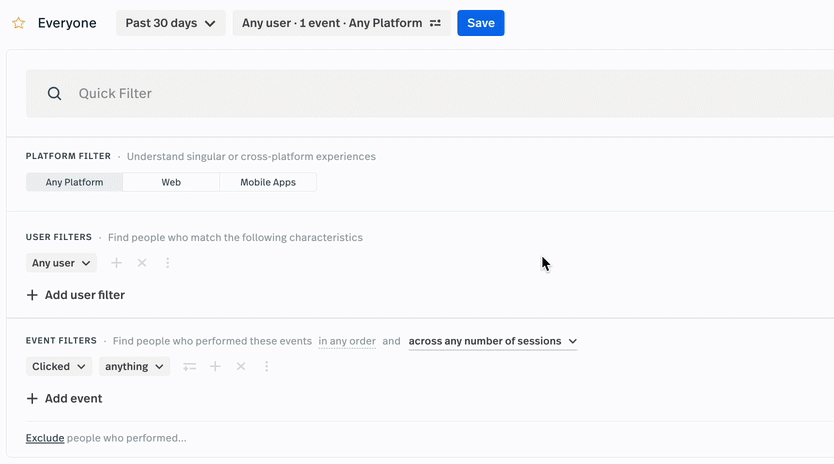 Fullstory session replay segmentation